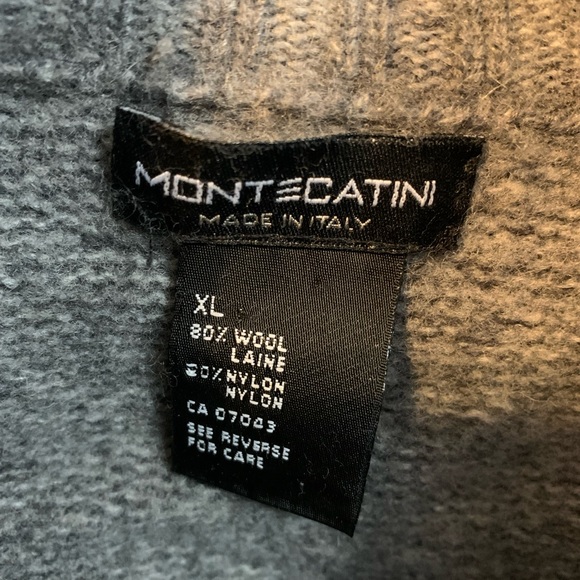 Montecatini Grey Mens Sweater Size XL Wool blend - Picture 3 of 7